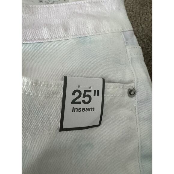 Time and Tru Straight High Rise White Denim Tie Dye Pants Pastel 6 NWT NEW - Picture 11 of 11